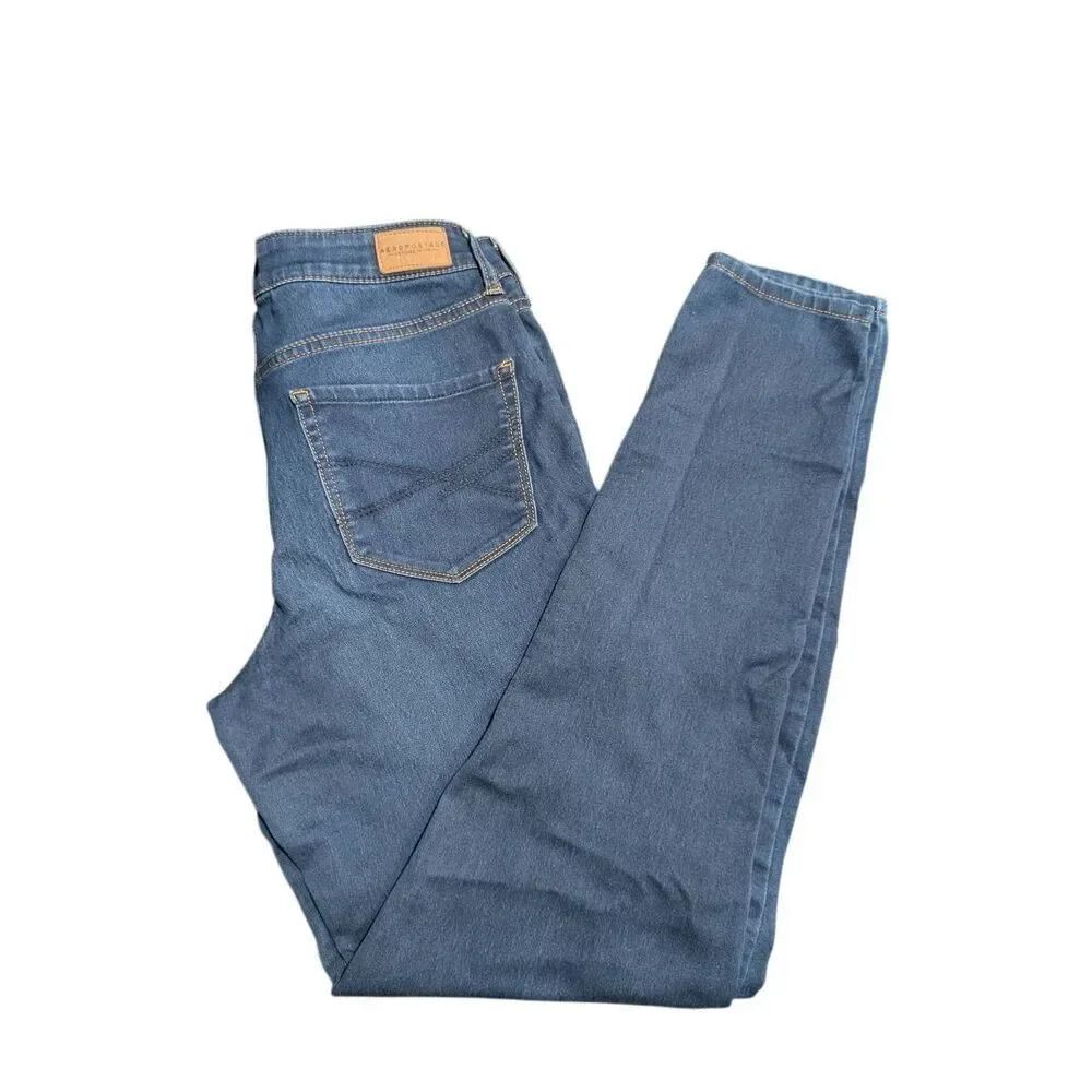 Aeropostale Blue Stretchy High-Waist Jegging Zip Fly Women's 10L